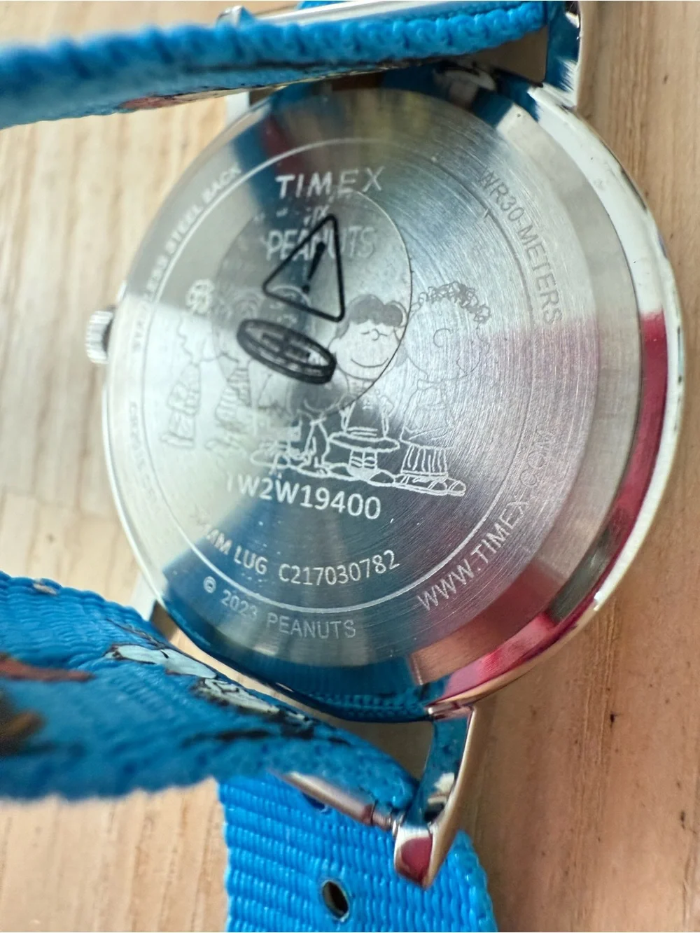 Timex peanuts weekender blue nylon strap watch NEW BATTERY